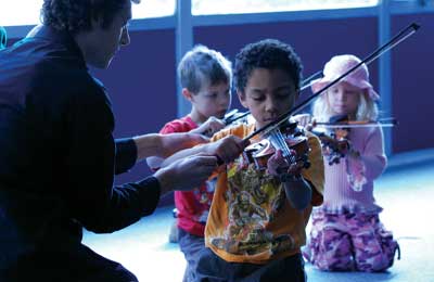 kids playing violin